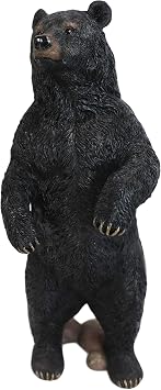 Ebros Realistic Rustic Forest Standing Black Bear Statue 12.25" Tall Wildlife Animal Bears Western Cabin Lodge Decor Figurine As Garden Patio and Home Accent Centerpiece