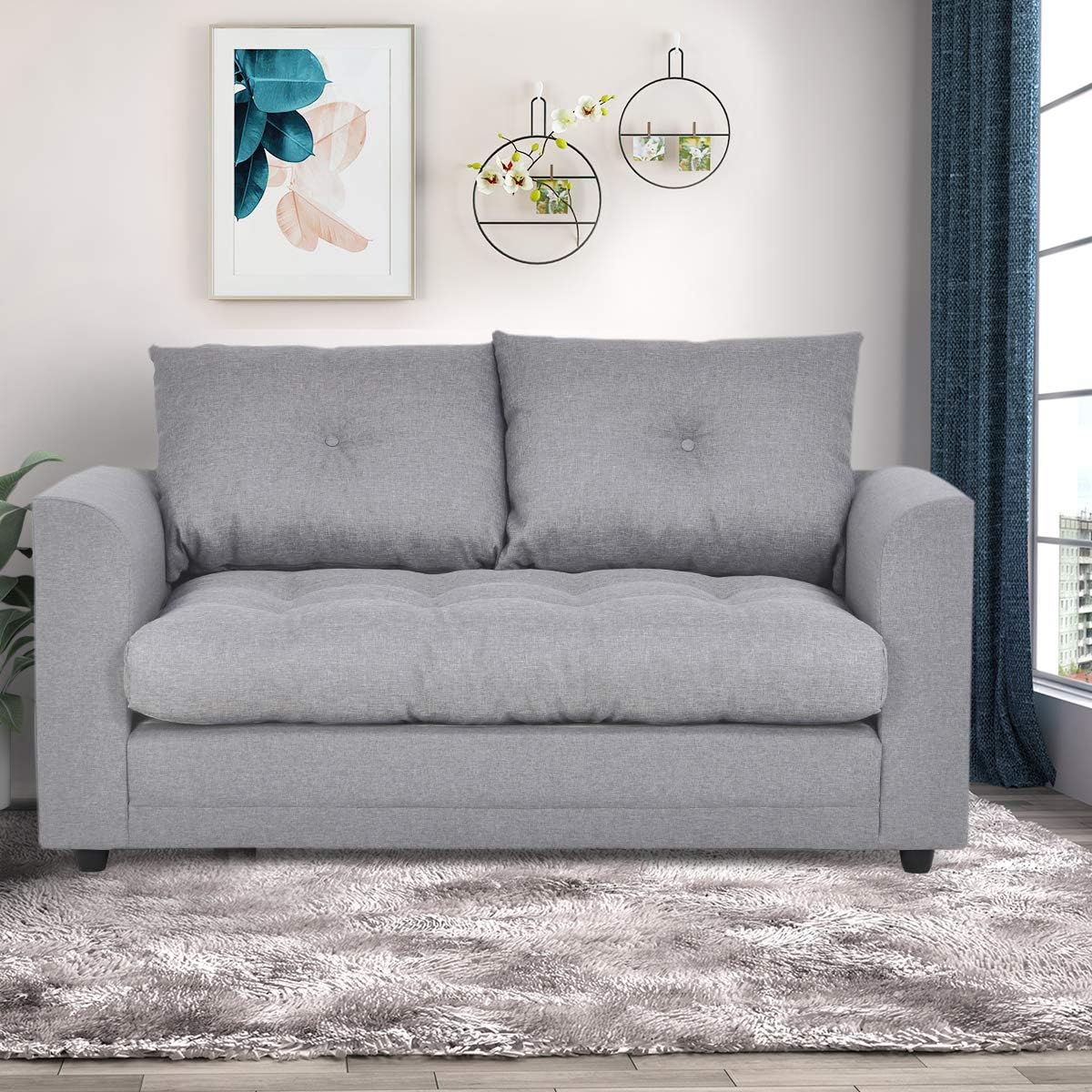 Tapis Shaggy Haut Poil TT Home - 200x280 Cm - Beige - Polyester Doux - Style Boho Moderne