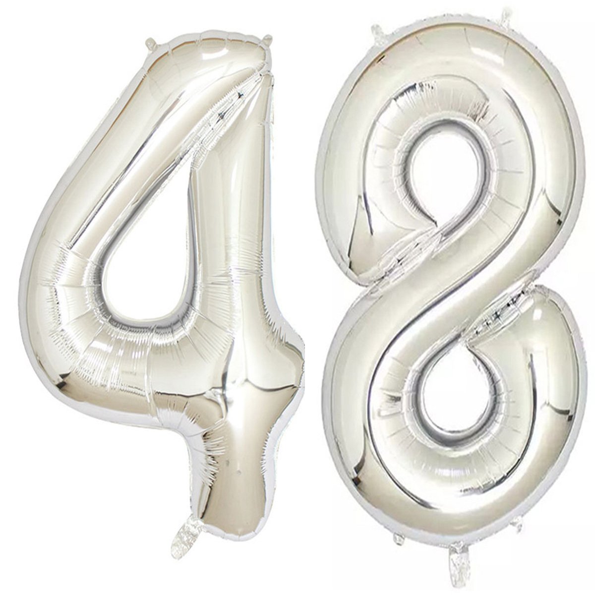 Amazon.com: 40inch Silver Foil 48 Helium Jumbo Digital Number Balloons ...