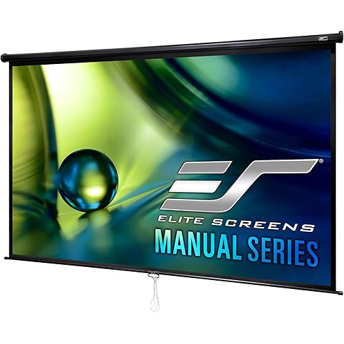 Elite Screens Manual Series, 120-INCH 16:9, Pull Down Projector Screen with AUTO Lock, Movie Home Theater 8K / 4K Ultra HD 3D Ready, 2-Year Warranty, M120UWH2