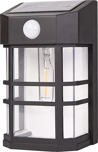 Miniatura 2 de Sylvania 62407 - Farol solar cuadrado para montaje en pared con sensor PIR, LED y batería incluida, 100 lm, 2700 K, blanco suave, acabado plateado