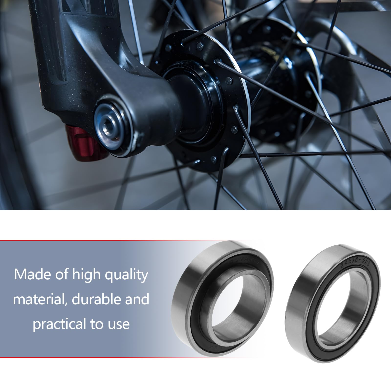 OTOTEC 2pcs Bicycle Centre Shaft Bearing MR22237-2RS Bearing MR2437H8-2RS Bearing for Lifts Rolling Mills Ship Rudder Shafts Compatible with SRAM TRUVATIV - Image 3