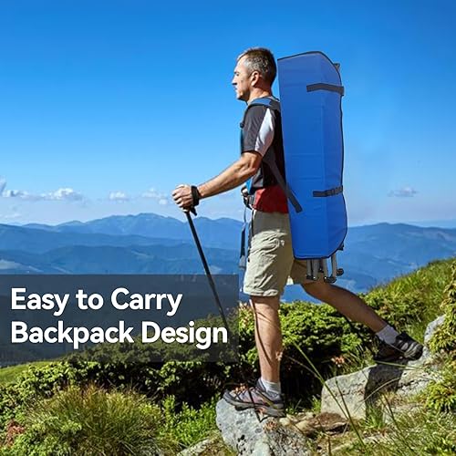 Miniatura 6 de PLKO Sillas de camping con toldo, silla de césped portátil cuádruple para adultos, silla reclinable plegable con portavasos para eventos al aire