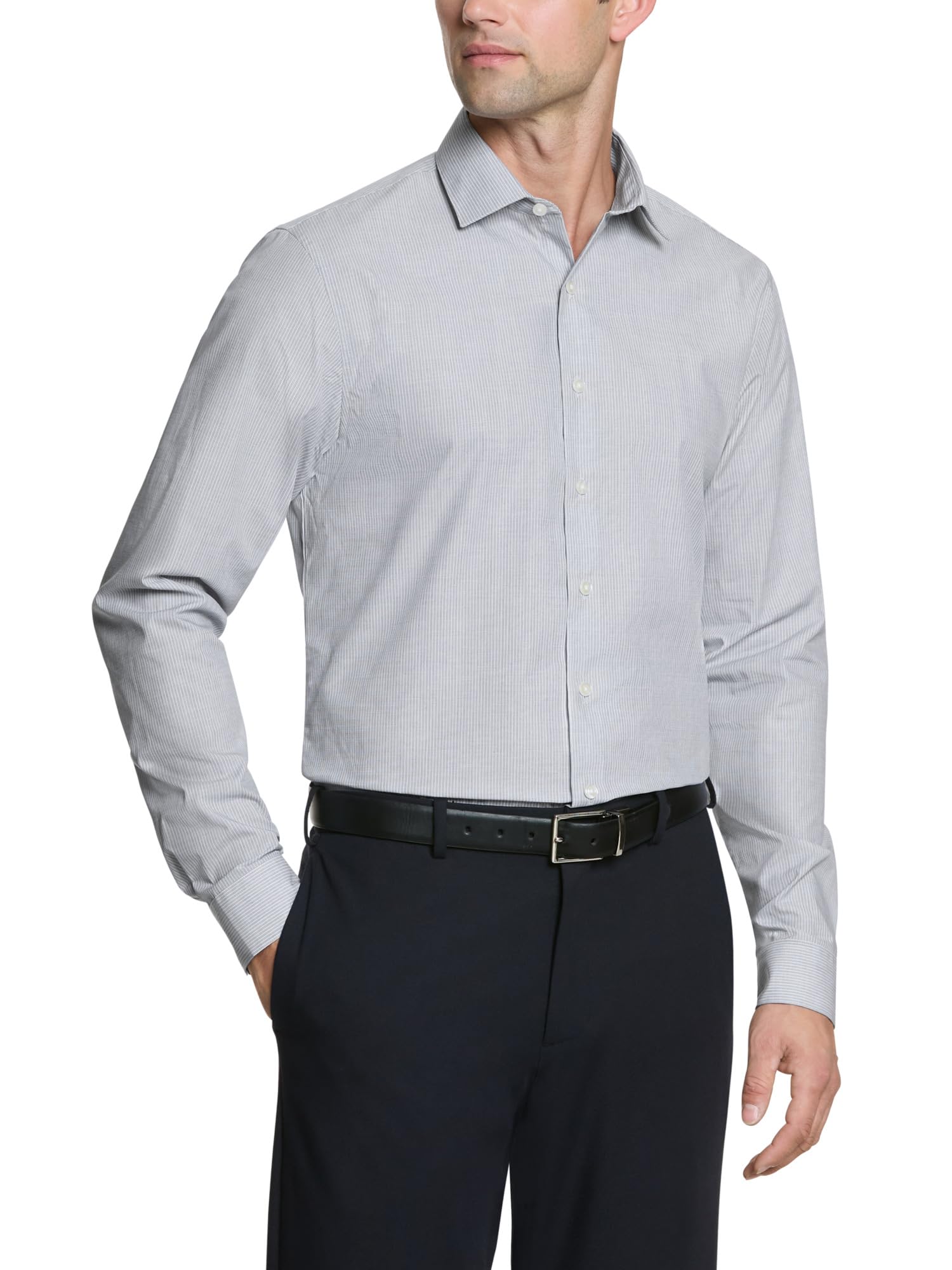 Kenneth Cole Mens Dress Shirt Slim Fit Checks and Stripes (Patterned)