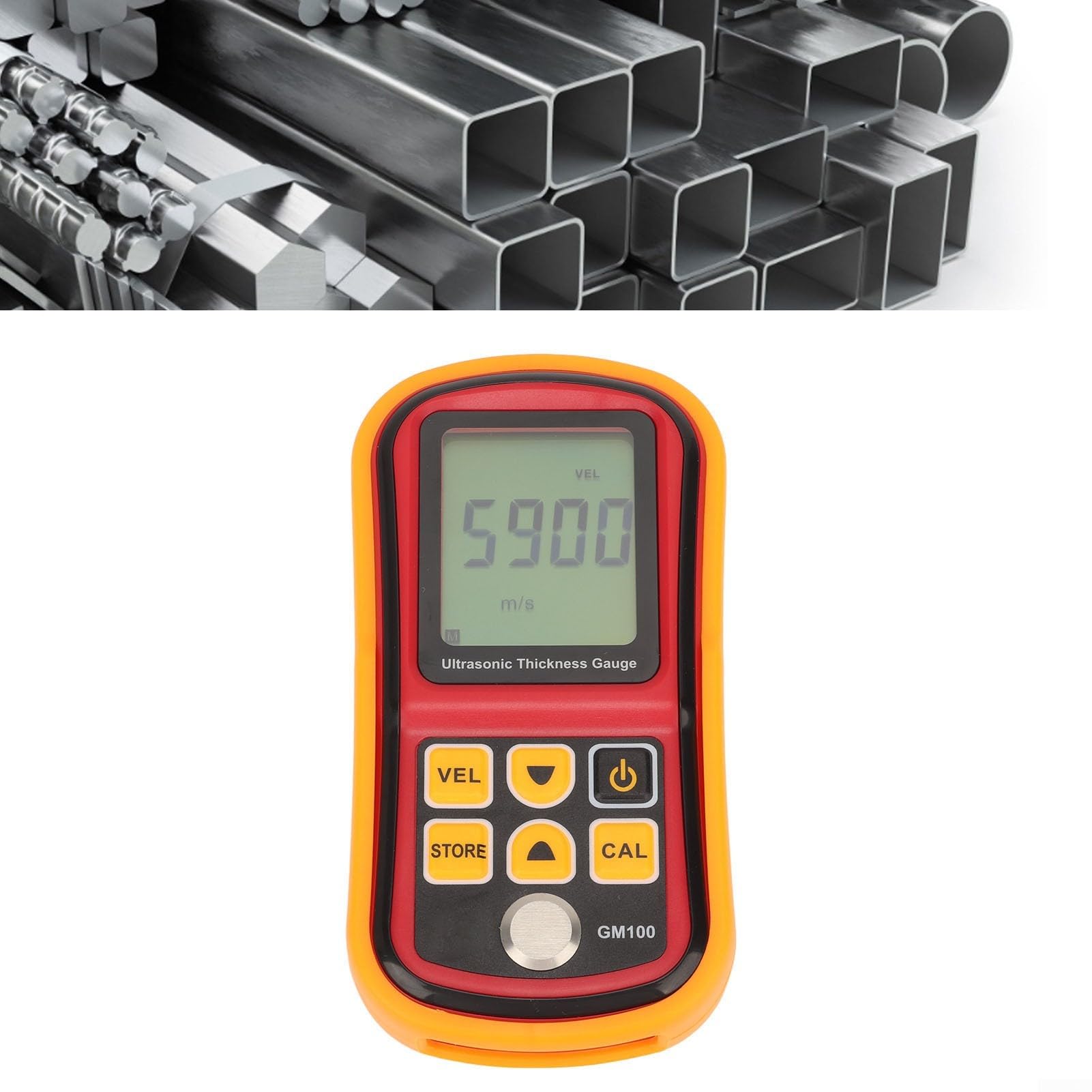 GM100 - Medidor de espesor digital (pantalla LCD, 1,2-225 mm, acero)