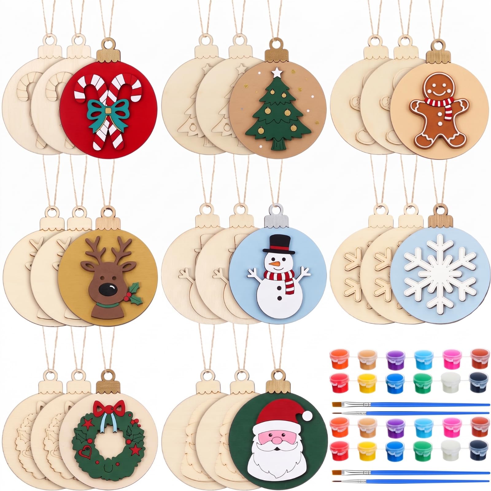 DoubleFill Lot de 24 boules de Noël pour loisirs créatifs