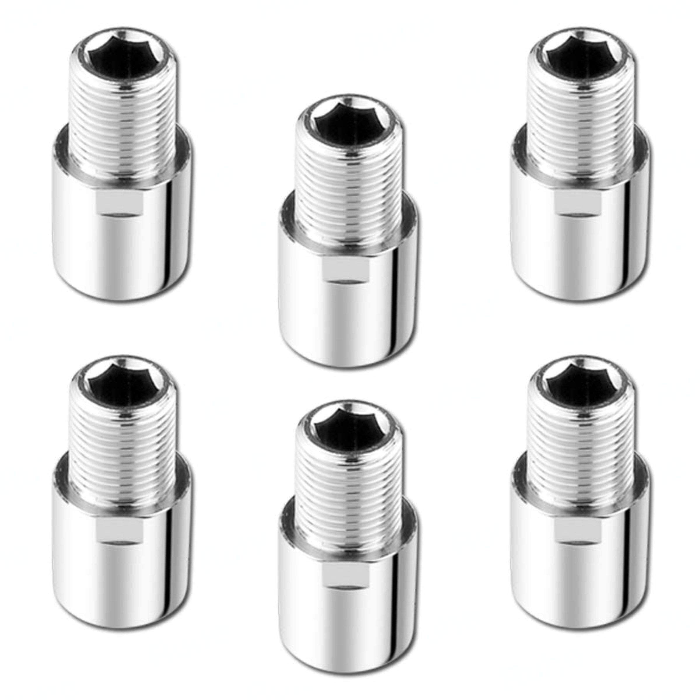 Ruhe Brass Extension Nipple - 6 Pack, Chrome Finish -5