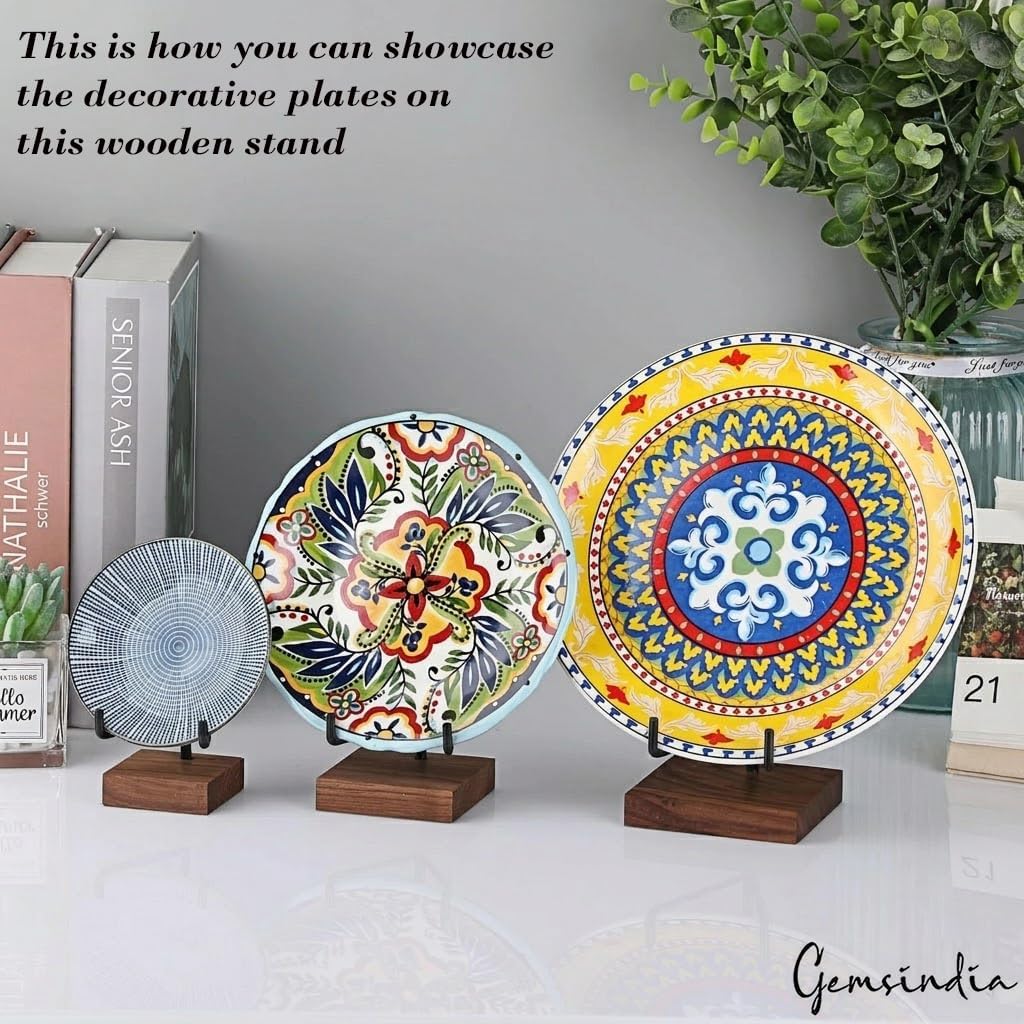 Crystal Display Stand Adjustable Metal Arm Display Stand with 3x3 Wooden Base – For Mineral Specimens, Geodes, Agate Slices, and Small Picture Frames