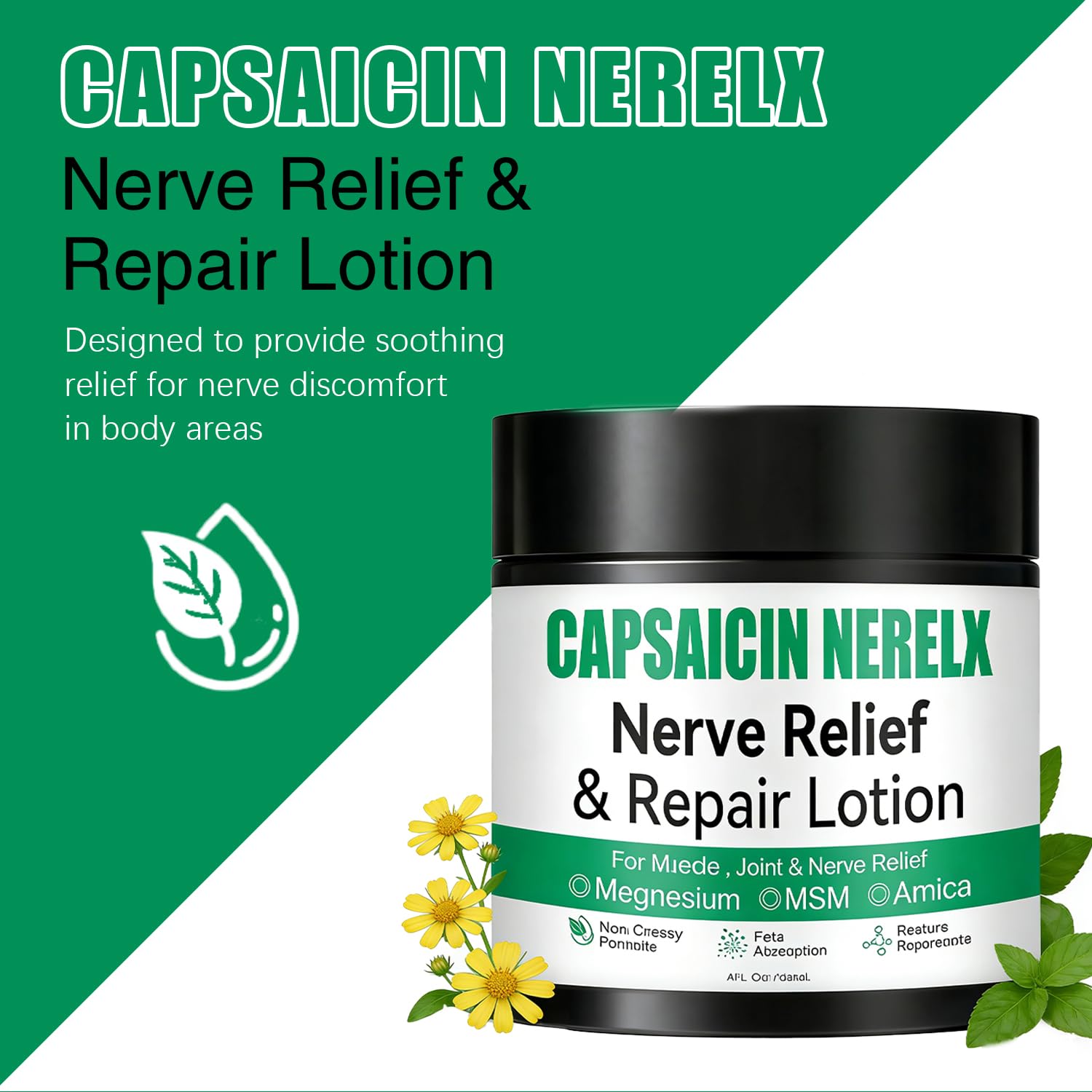 Capsacin Nerve Total Relief Cream with Arnica, Menthol, MSM and Glucosamine for Body Joint Areas, Feet, Hands, Legs, Muscles, Joints, and Waist, 100g — Amazon image 4
