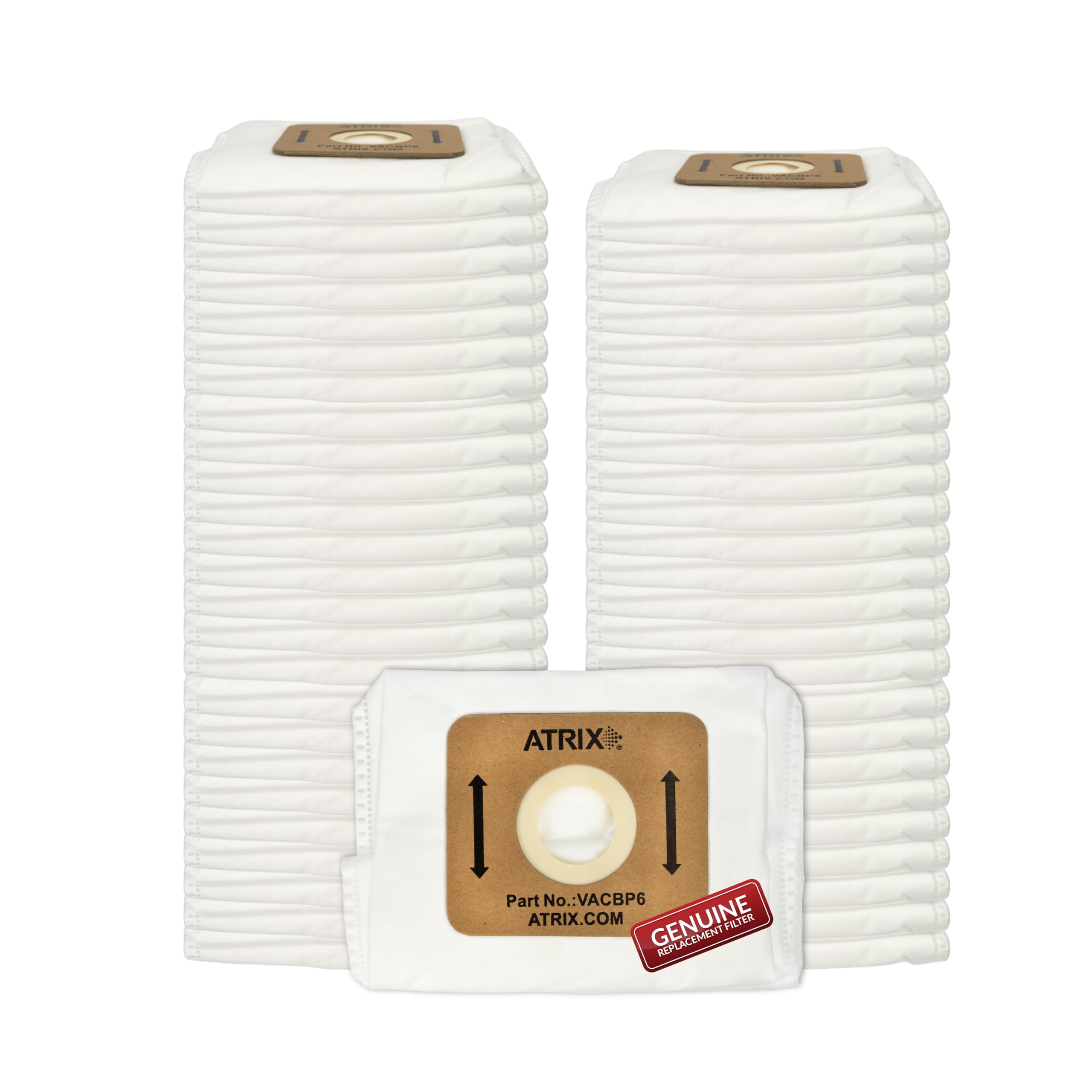 Atrix VACBP6-50 Replacement HEPA Filters Backpack Vacuum, 50-Pack, White