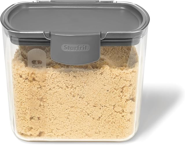 Starfrit PROKEEPER Brown Sugar Container with Terracotta Disk - Graduated Measurements - 2.5LB/1.1KG - Airtight