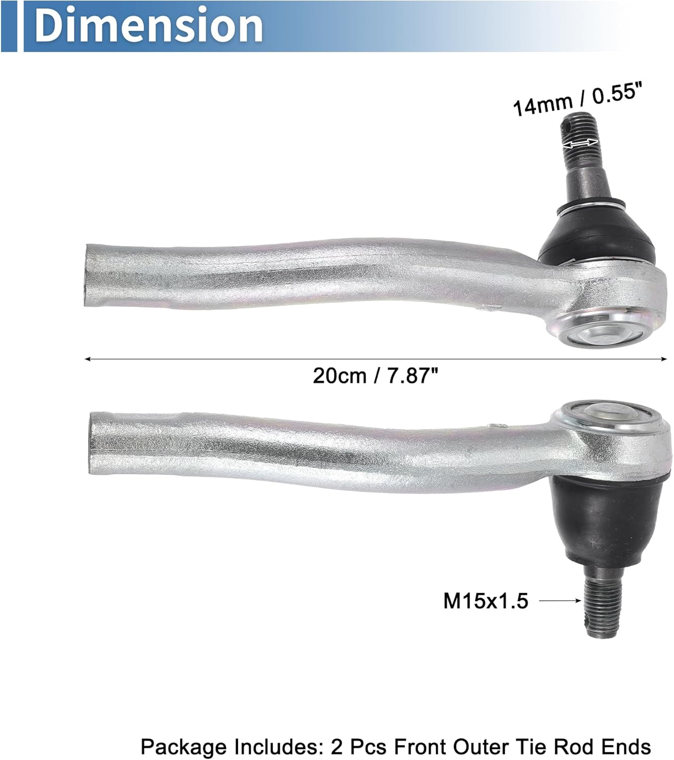 X AUTOHAUX 2pcs Front Outer Tie Rod Ends Kit Suspension Steering Tie Rod End for Nissan Frontier Xterra Pathfinder Drag Link No.48520EA025/48640EA025