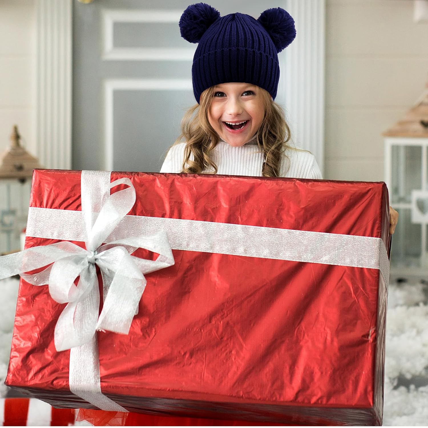 Geyoga 12 Pcs Toddler Winter Hat Gloves Scarf Winter Warm Set Kids Knit Beanies Long Scarf Gloves for Boys Girls Ages 2-8 - Image 7