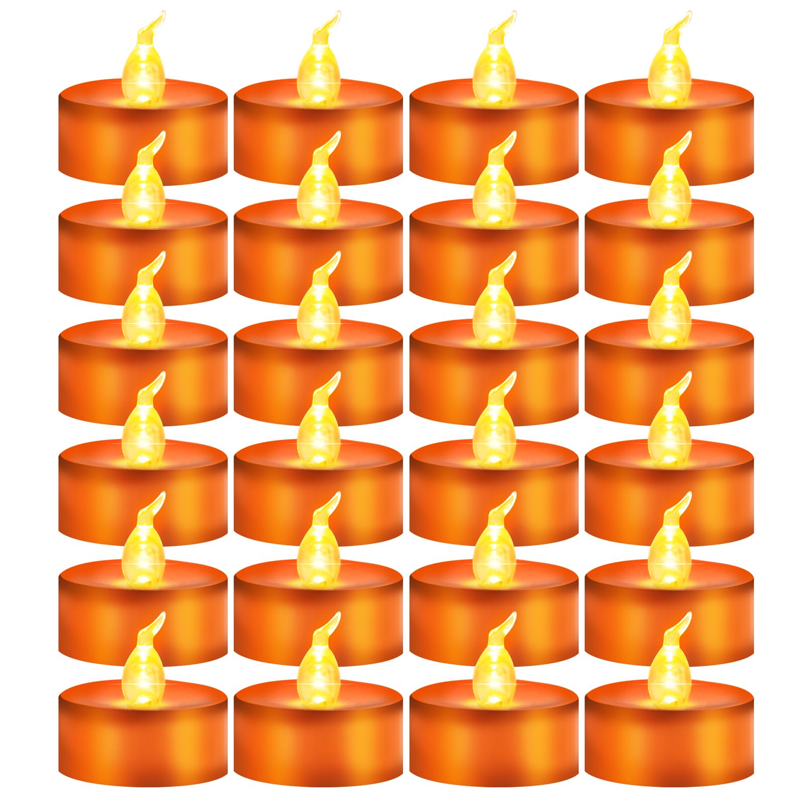 Windshell 24 Pack Battery Operated Orange LED Tea Lights
