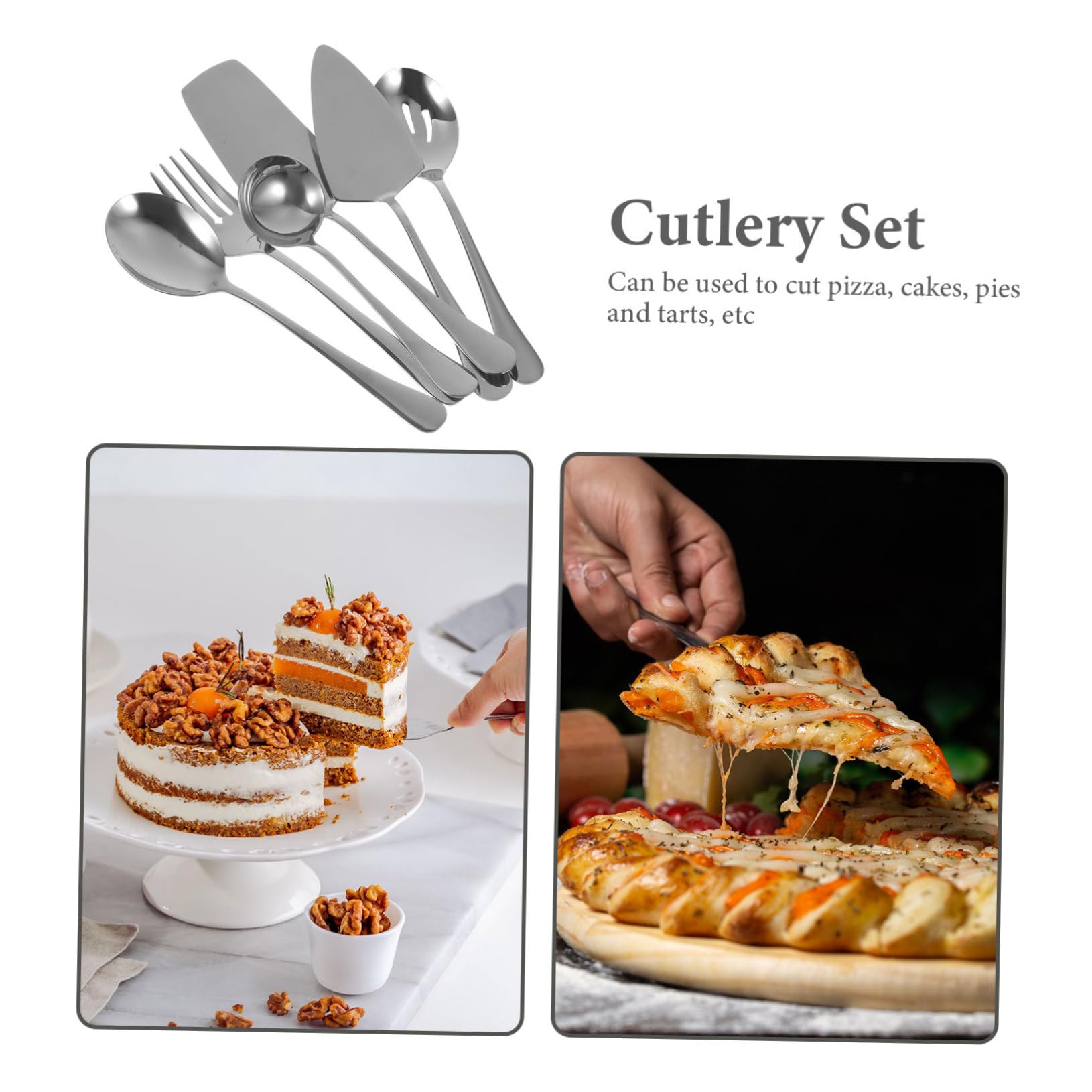 LABRIMP Cubiertos Inoxidable para Servir Pasteles y Postres Espátula para Buffet Utensilios Elegantes para Cocina