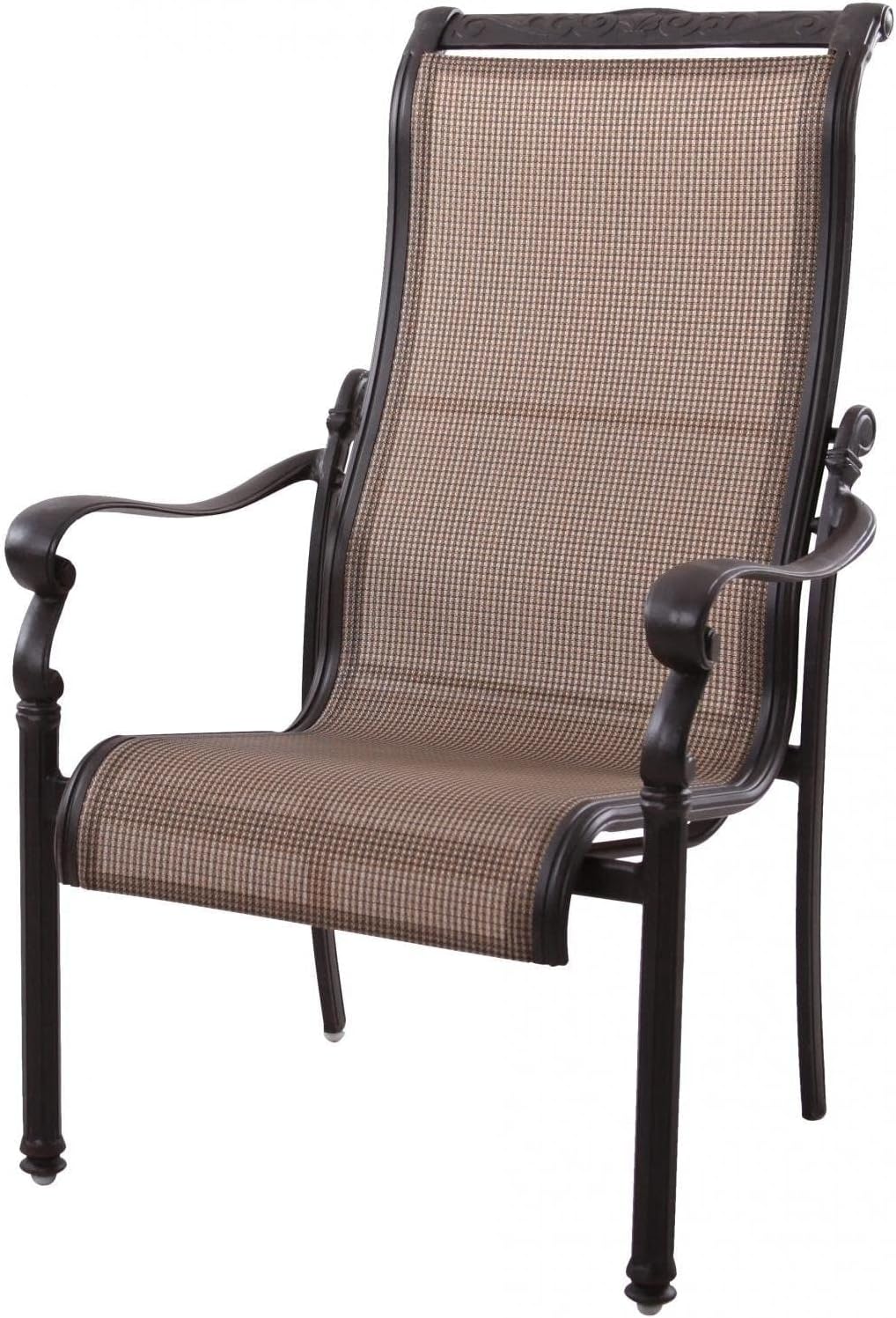 Darlee Monterey 9 Pc Cast Aluminum Dining Set w/ 78 X 59 Inch Oval Series 99 Table in Antique Bronze/Irish Mix