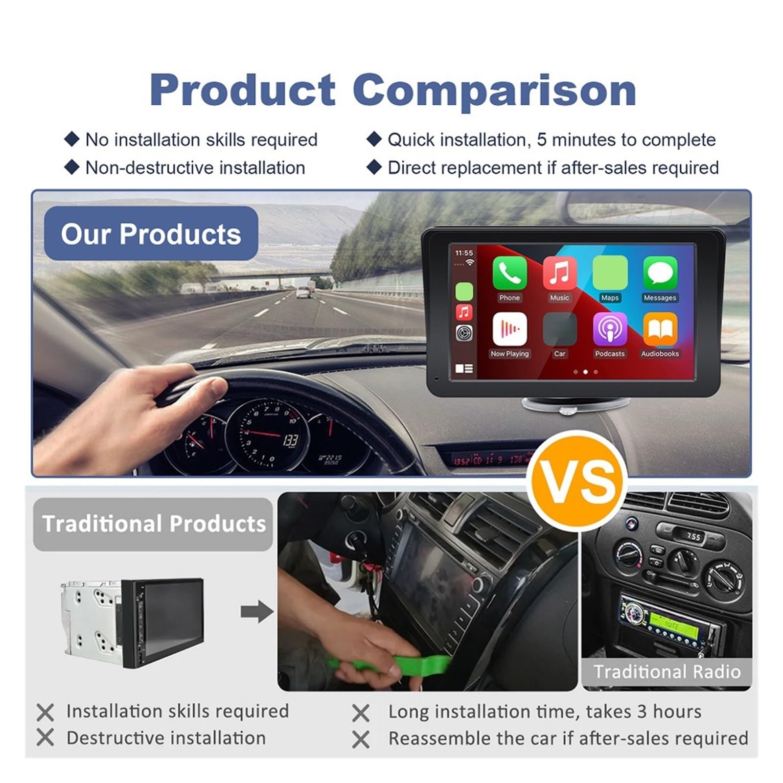 HD Autoradio Multimedialny odtwarzacz Bluetooth Nawigacja GPS Lokalizator łAtwa Instalacja
