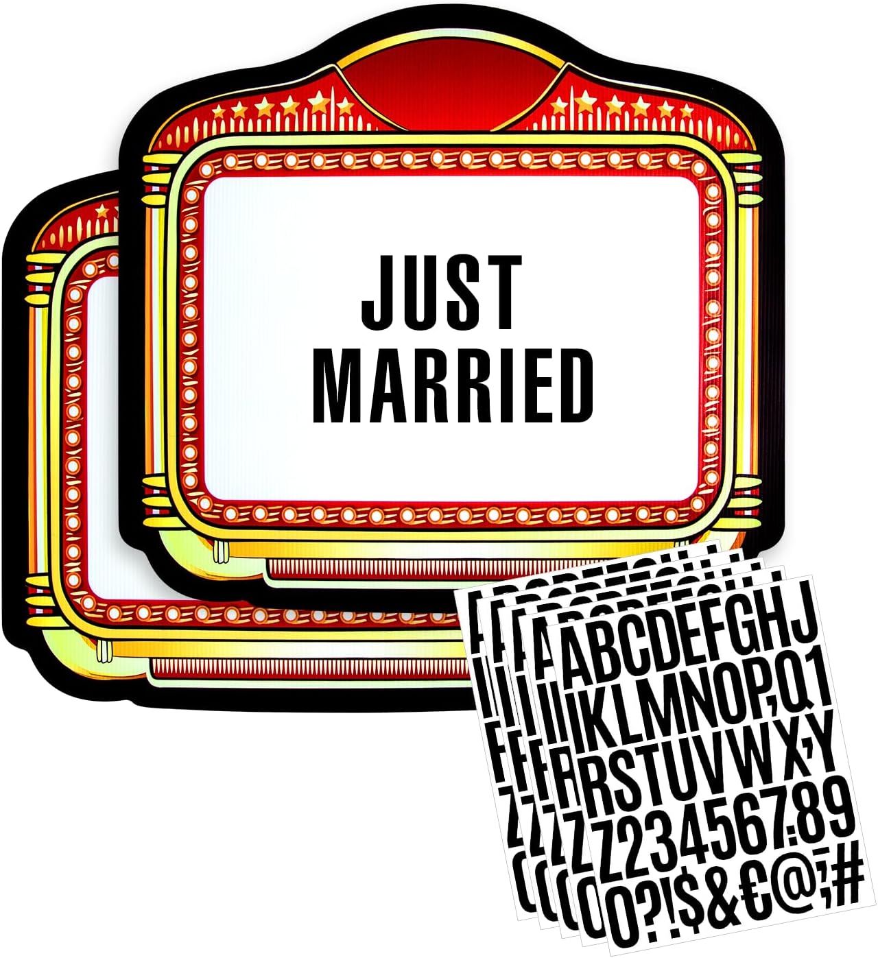 Bottle Service Sign,2 Pack Wedding Party Entrance Props Bottle Service Sign with Letters (Red)