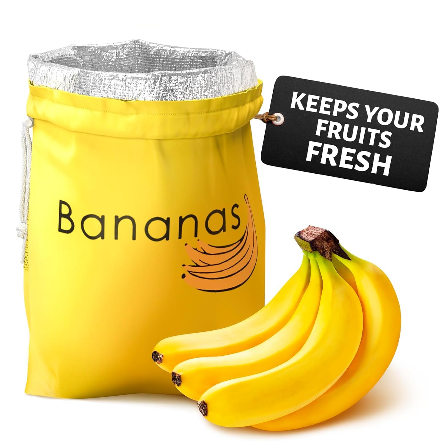 Brownish Arte Banana Storage Bag – Lightweight, Washable Polyester Bag with Drawstring Closure, Holds up to 5kg – Ideal for Kitchen, Pantry & Fruit Storage