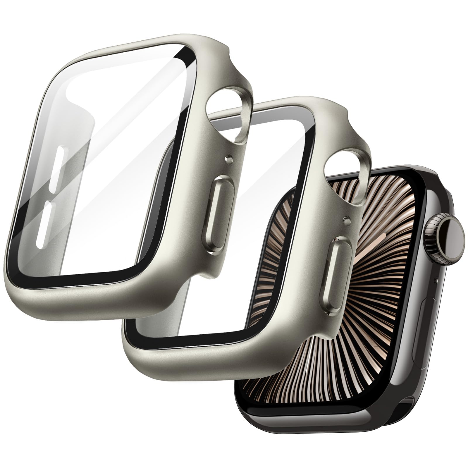 JETech Case with Screen Protector for Apple Watch Series 11/10 46mm, Overall Protective Cover, Built-in Tempered Glass Film High Sensitivity, 2 Pack (Black) — view 31