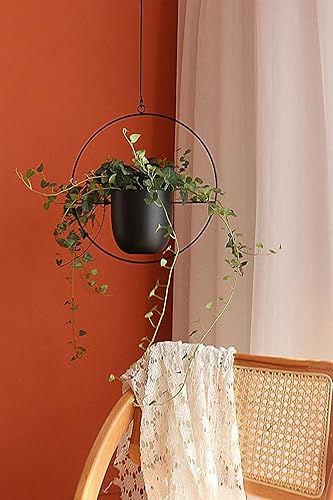 Miniatura 5 de 2 macetas colgantes para plantas de interior y exterior con ganchos y cadenas, perchas modernas de metal para pared y techo, cesta minimalista