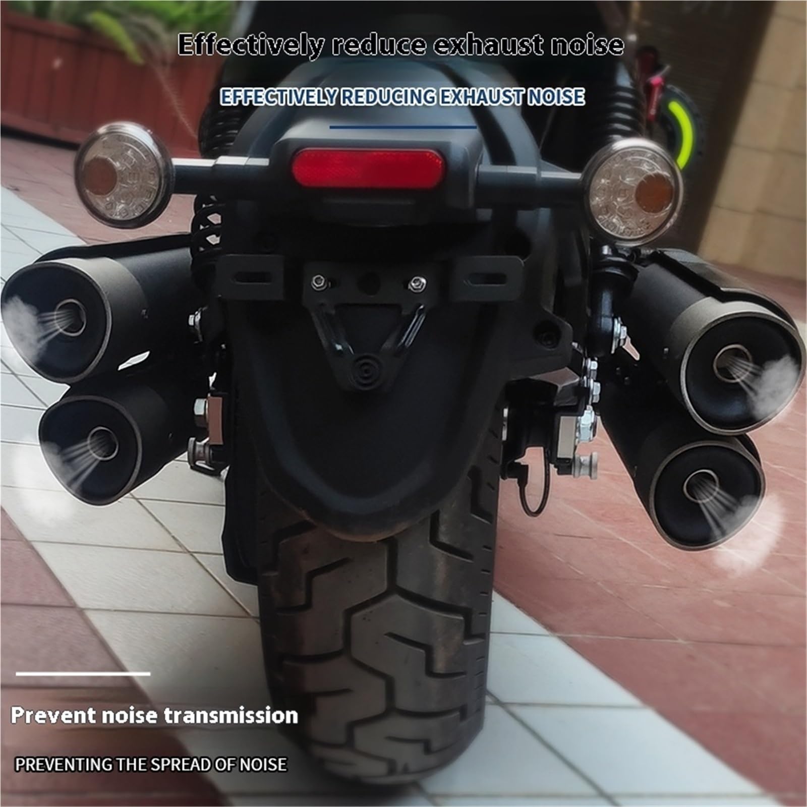 Motocyklowe tłumiki końcowe Pasuje do QJMOTOR SRV600RC-zmodyfikowana rura wydechowa-tłumik-tłumik wydechowy SRV600RC-redukcja dźwięku-redukcja hałasu(C)