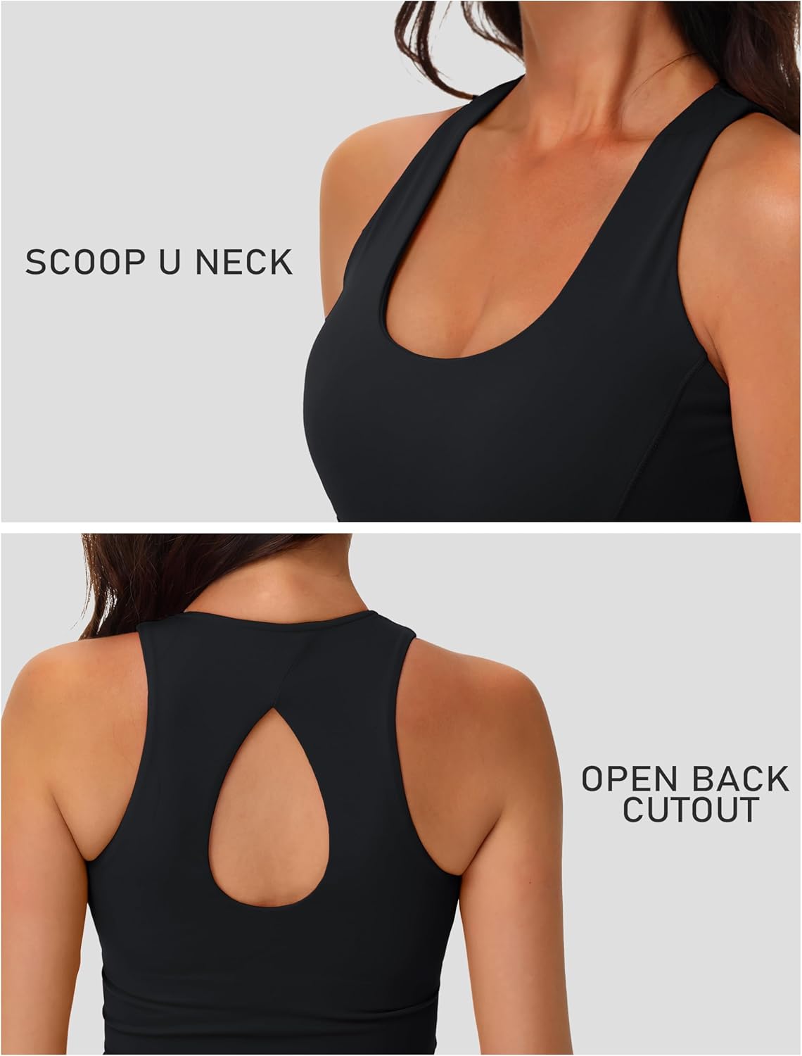 MAGCOMSEN Women's Workout Tank Tops with Built in Bra Athletic Racerback Support Tanks Padded Fitted Yoga Crop Gym Activewear - Image 6