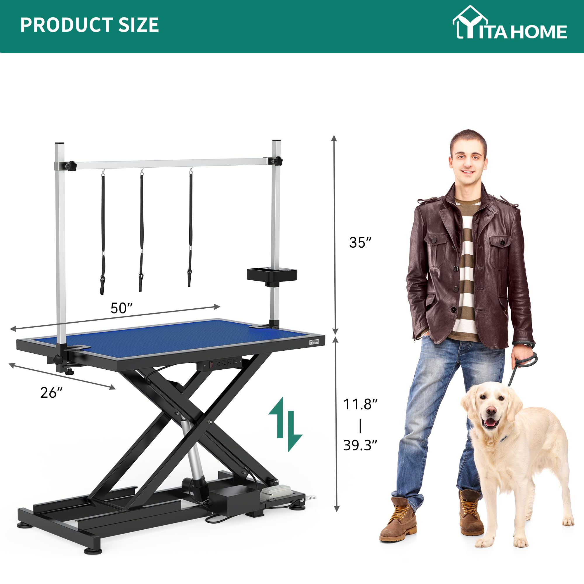 Heavy-Duty X-Style Dog Grooming Table for Large Dogs Height ... - eBay
