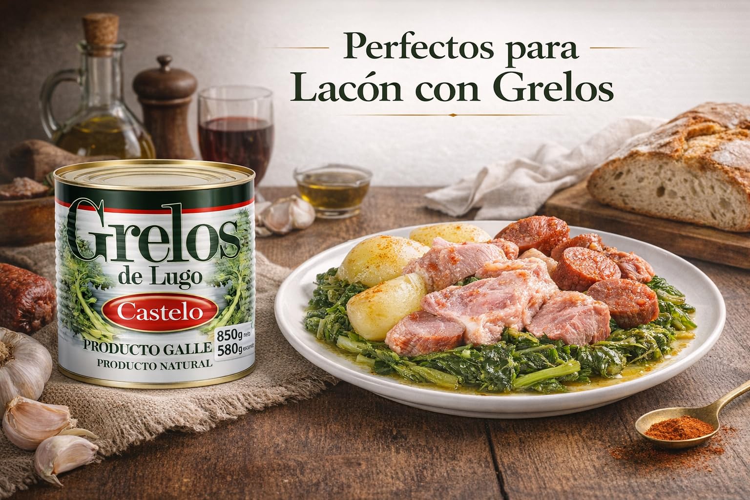 Castelo Grelos Gallegos al Natural - 850 gr
