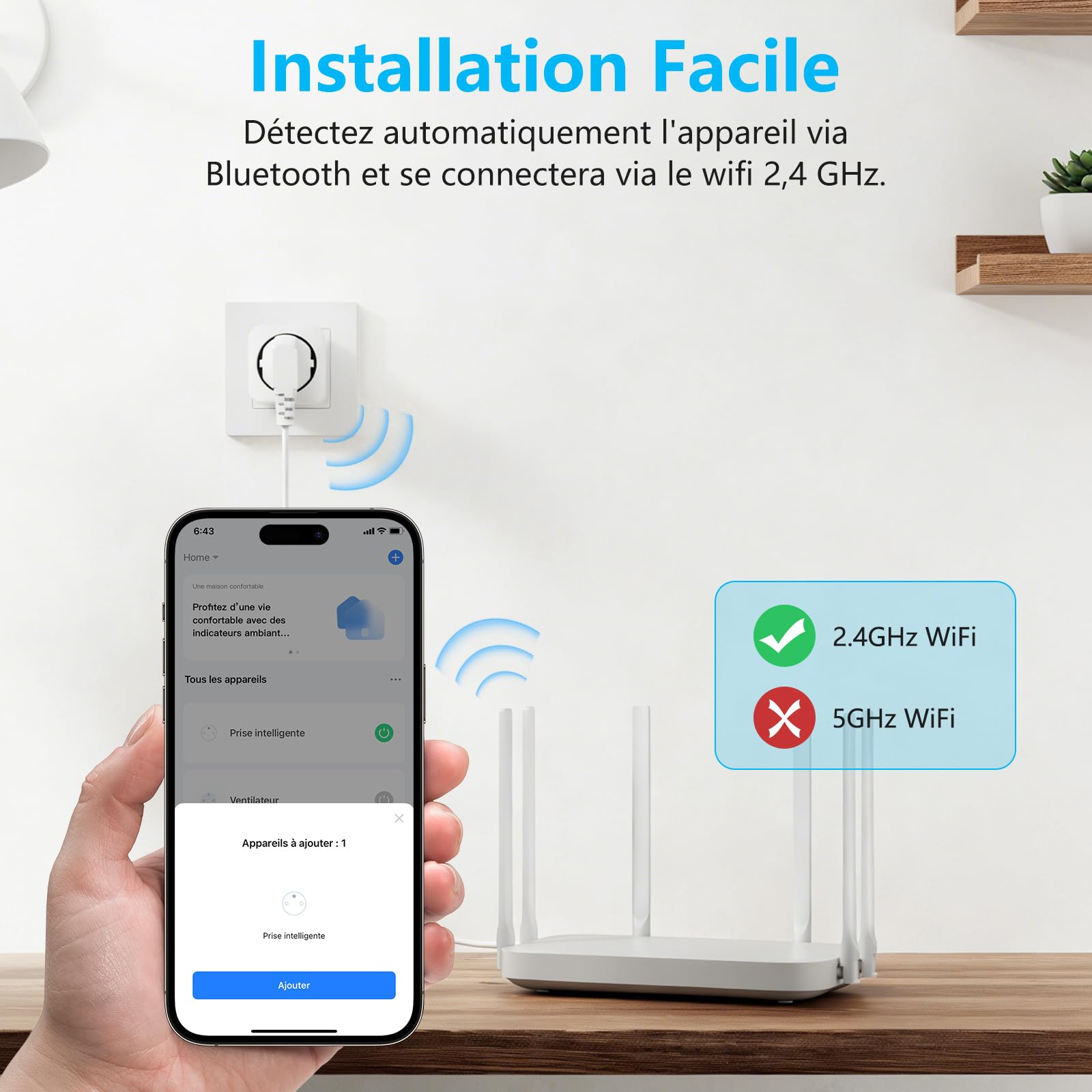 EIGHTREE - Enchufe conectado WiFi, seguimiento de consumo, 2,4 GHz Wi-Fi, 4-Pack | Alexa toma programable, compatible con Alexa/Google Home, SmartLife APP, control de ventilador/aire acondicionado, 16A 3680W