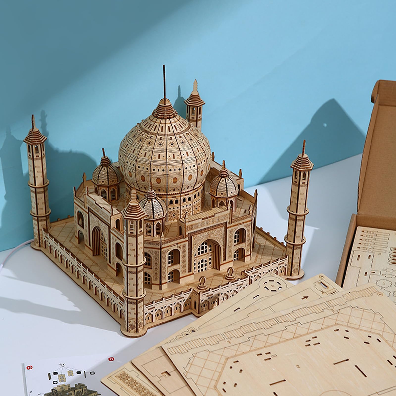 3D Puzzle Modellbausatz Holz Schloss Erwachsene, Vintage Holzbausatz 3D Puzzle, DIY Schloss 3D Holzbausatz Heimdekoration Desktop Spielzeug Erwachsene und Kinder