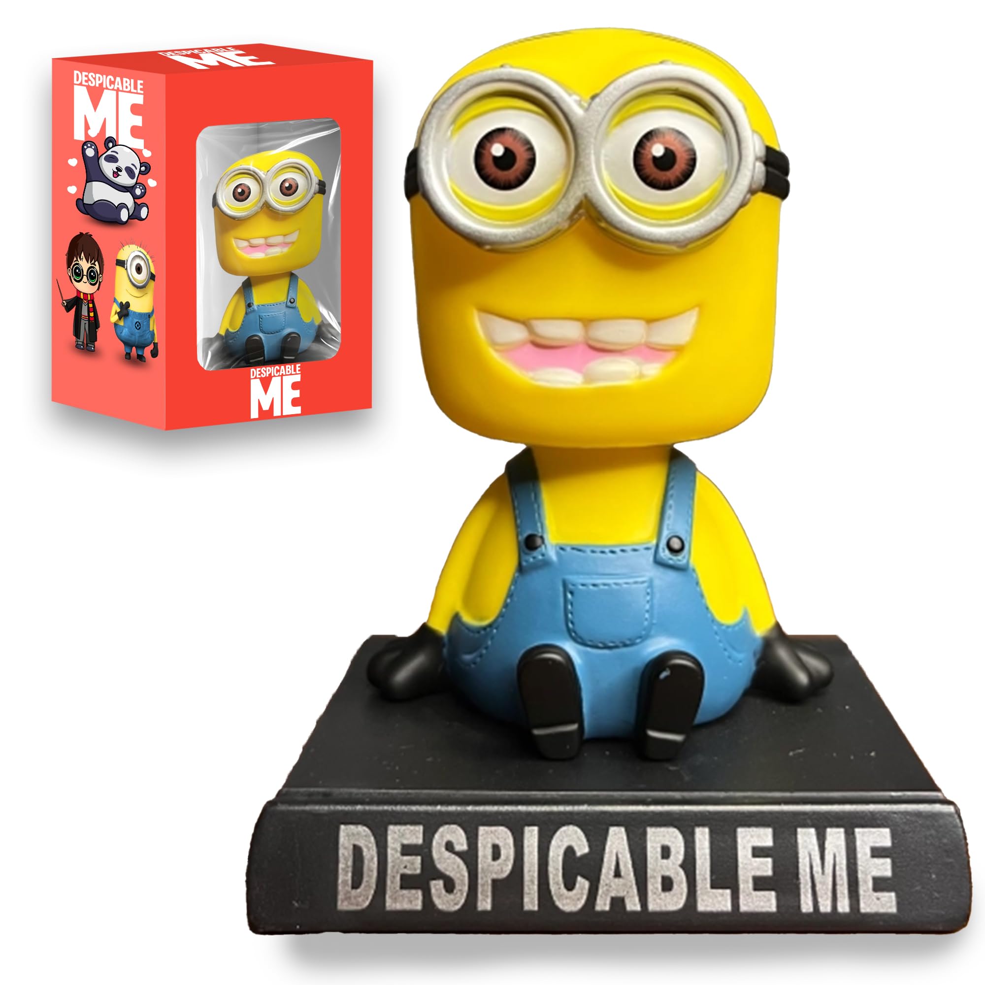 TheLittleOnes Minions Toy Action Figure - Limited Edition Bobblehead Minions Anime Action Figure Demon Slayer Toys With Mobile Holder For Car Dashboard,Office Desk & Study Table,BubbleHead[Pack Of 1