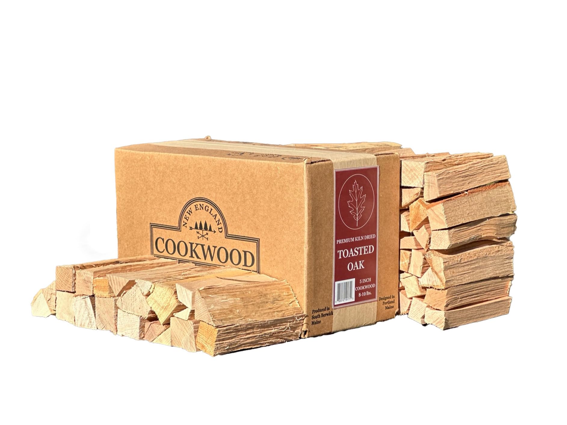 Toasted Oak 5 Inch Universal Cooking Firewood - 8 lbs. ~575cuin Premium Kiln Dried Cooking Wood for Grills, Smokers and Ooni, Solo, Bertello Pizza Ovens (Red and White Oak Hardwood)
