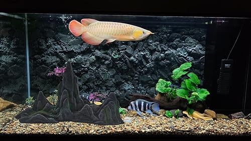 M2cbridge Aquarium Mountain View Ornaments Large Stone Cave Fish Tank Rock Landscaping Decorations (Rocky Mountain)(Rocky Mountain)