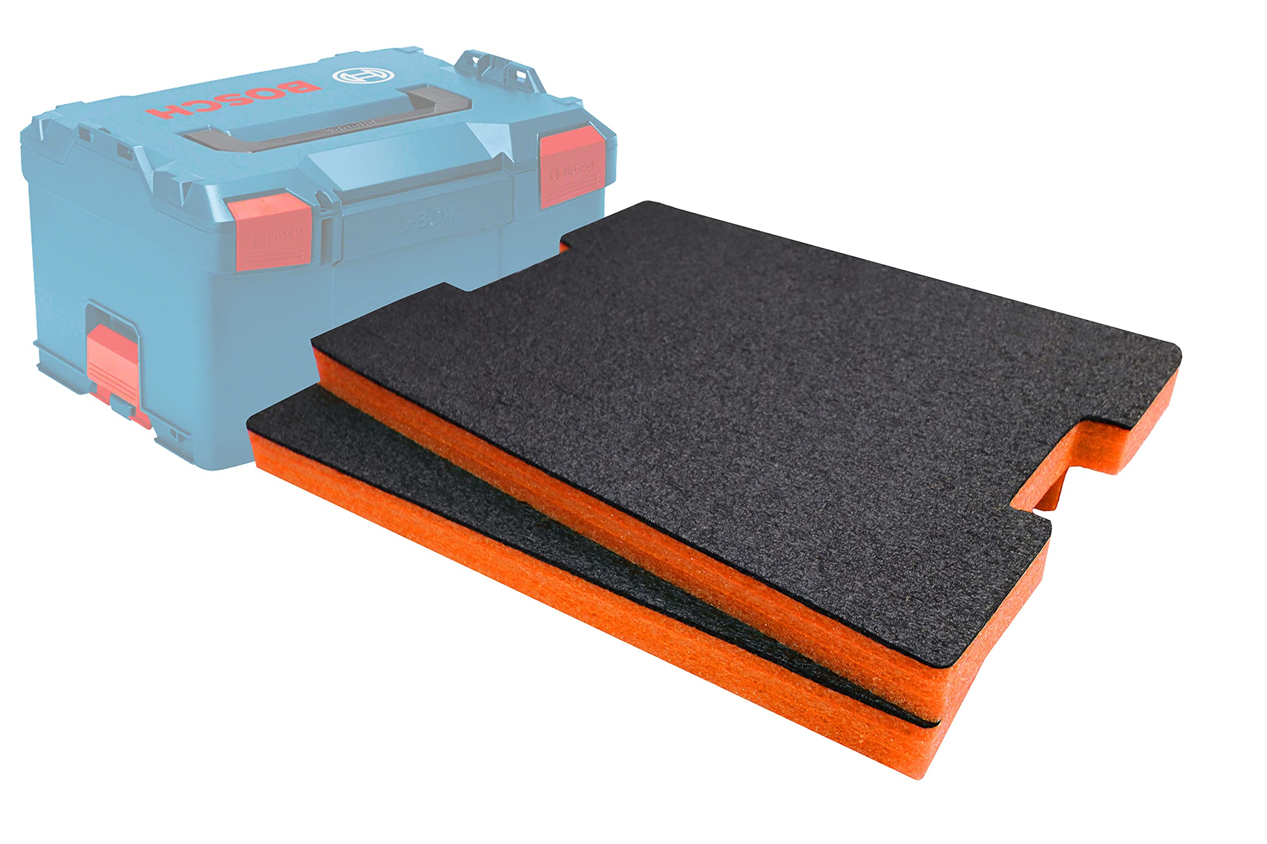 Shadow Foam L-Boxx Inserts - Perfect Fit for Bosch 102-374 [Orange 30mm Twin Pack] | Ideal for Power Tools, Tool Organisation and Storage in Sortimo Modular Toolbox