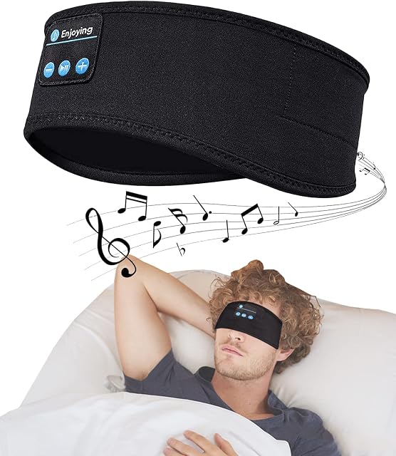Bathgate Sleep Headphones, Wireless Headphones Bluetooth Built-in HD Stereo Speakers, Super Soft Headband for Side Sleep, Sports, Yoga, Fitness, Relaxation, Personalized Tech Gifts (Black)