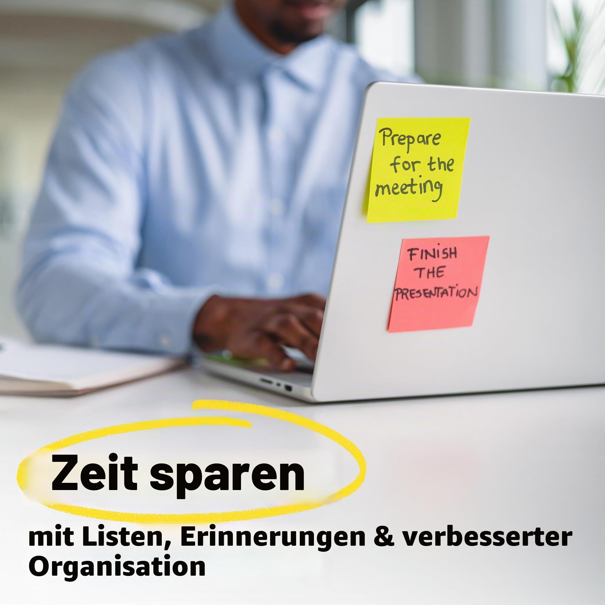 Post-it Pop-Up-Notizspender, schwarzer Boden, transparente Oberseite, 50 Blatt 7,6 x 7,6 cm, kanariengelb
