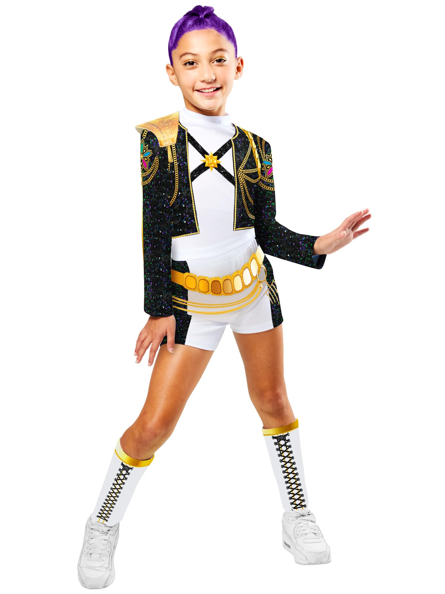 Rubies Official Netflix K-Pop Demon Hunters Deluxe Rumi Golden Child Costume, Kids Fancy Dress, Size Age 6+ Years