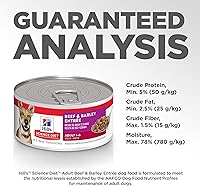 Vista 9 de Hill's Science Diet Alimento húmedo para perros adultos de 1 a 6, carne de res y cebada, latas de 5.8 onzas, paquete de 24