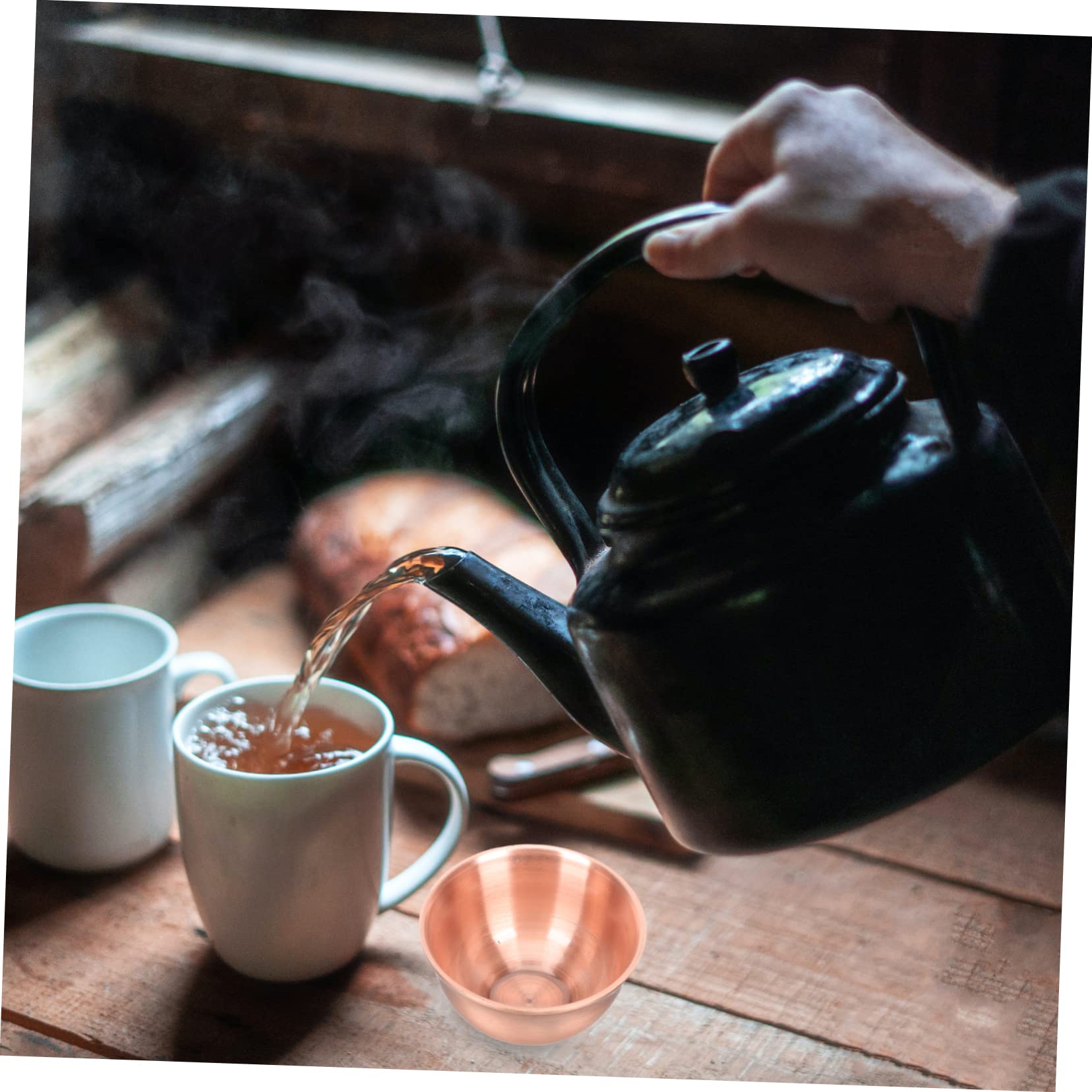 5 Pz Tazza Da Tè Ciotola Per Offerte Per L'altare Ciotola Di Tè Matcha Coppa Dell'altare Buddista Matcha Chawan Ciotole Da Tè Retrò Tazze Da Tè Cinesi Mini Tazze Da Tè Rame Rosso