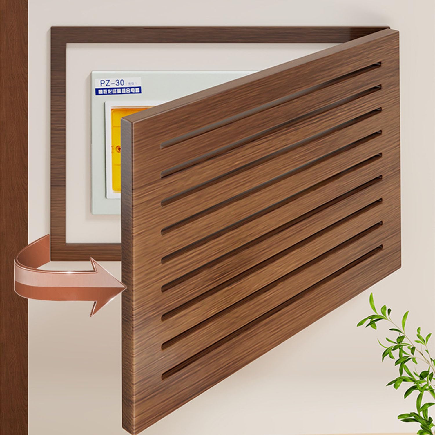 Cubierta de caja de medidor de madera maciza, cubierta decorativa de caja de fusibles para pared interior, gabinete de pintura para cajas de utilidad, ocultar panel eléctrico