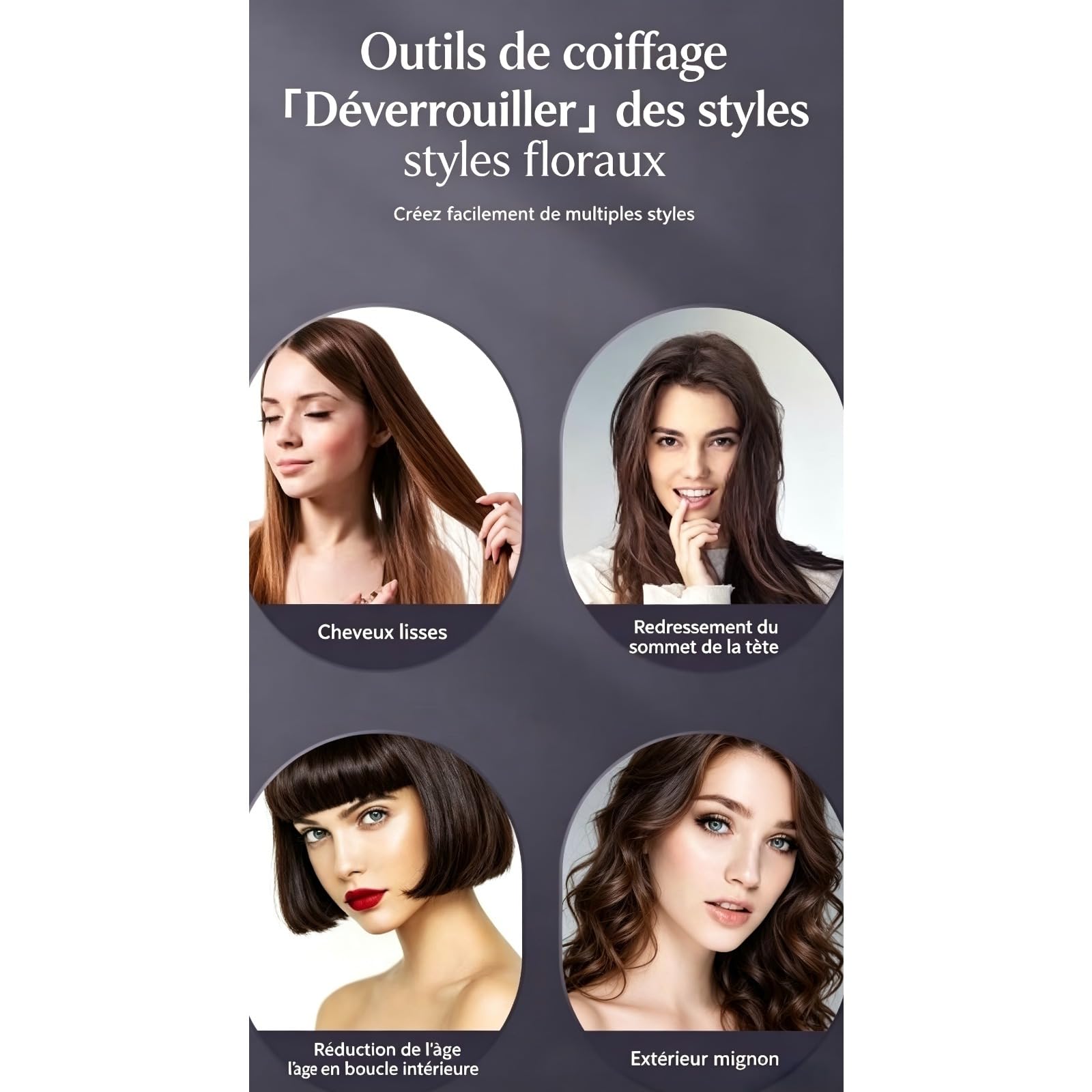 Olyviia Brosse à Lisser Rechargeable Portable, Brosse Cheveux Court Brosse à Cheveux, Coiffante Avec Affichage LCD, Pour Coiffage Quotidien & Voyage (Noir)