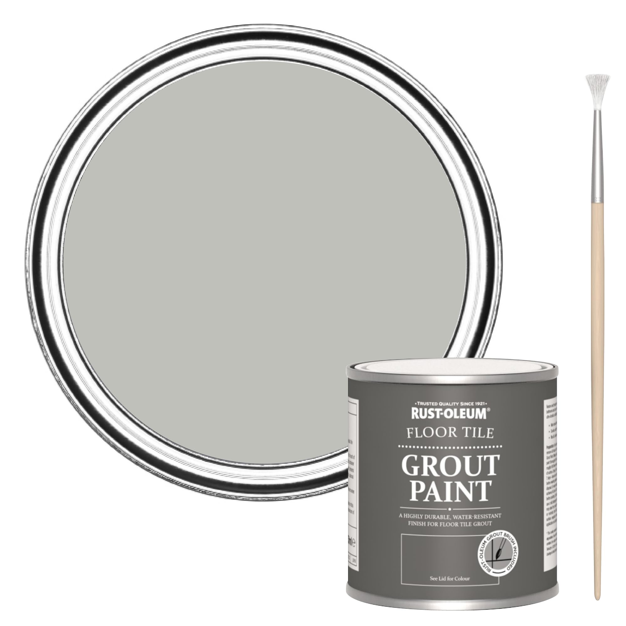 Rust-Oleum Ultra-Durable Grey Floor Tile Grout Paint - Flint 250ml