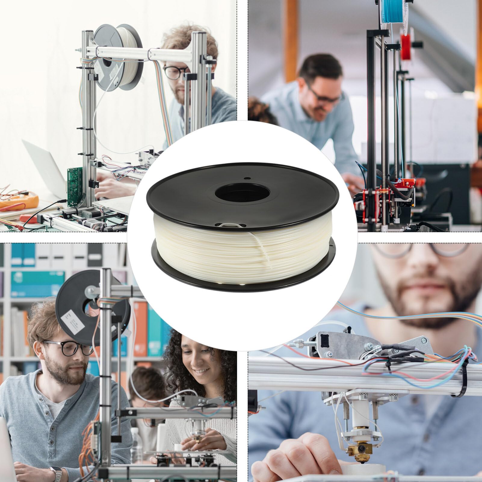 SOLUSTRE Materiały Asa Do Drukowania Anty-uv Produkty Zewnętrzne Materiały Eksploatacyjne Do Drukarek 3d Anty-uv Materiały Asa Do Drukowania 3d (białe) Akcesoria Do Drukarek Drukarka Biały