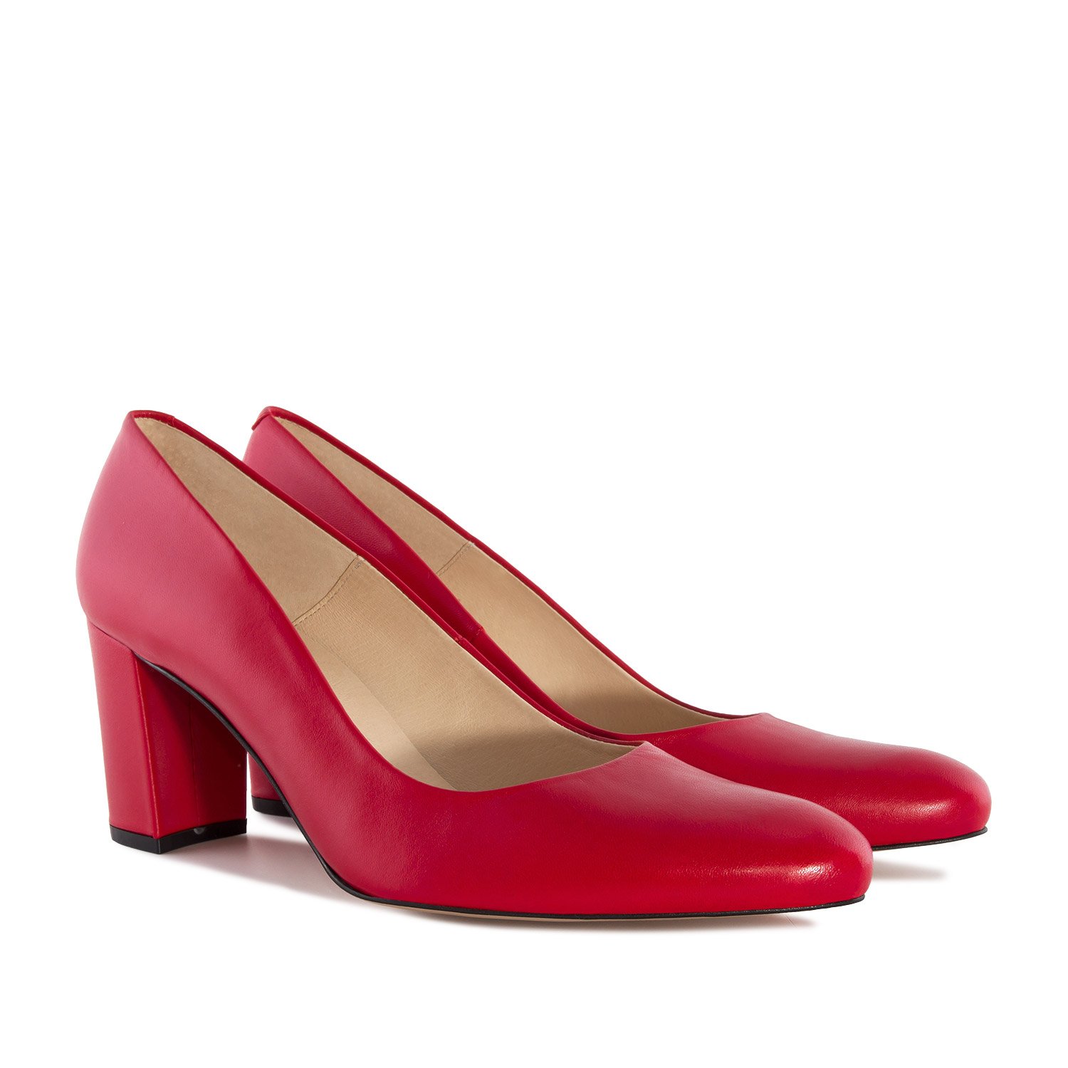 Andrés Machado - Scarpe Eleganti con Tacco per Donne e Ragazze - Alba - Tacco Largo e Punta a Mandorla - Décolleté in Pelle Liscia - Misure Speciali