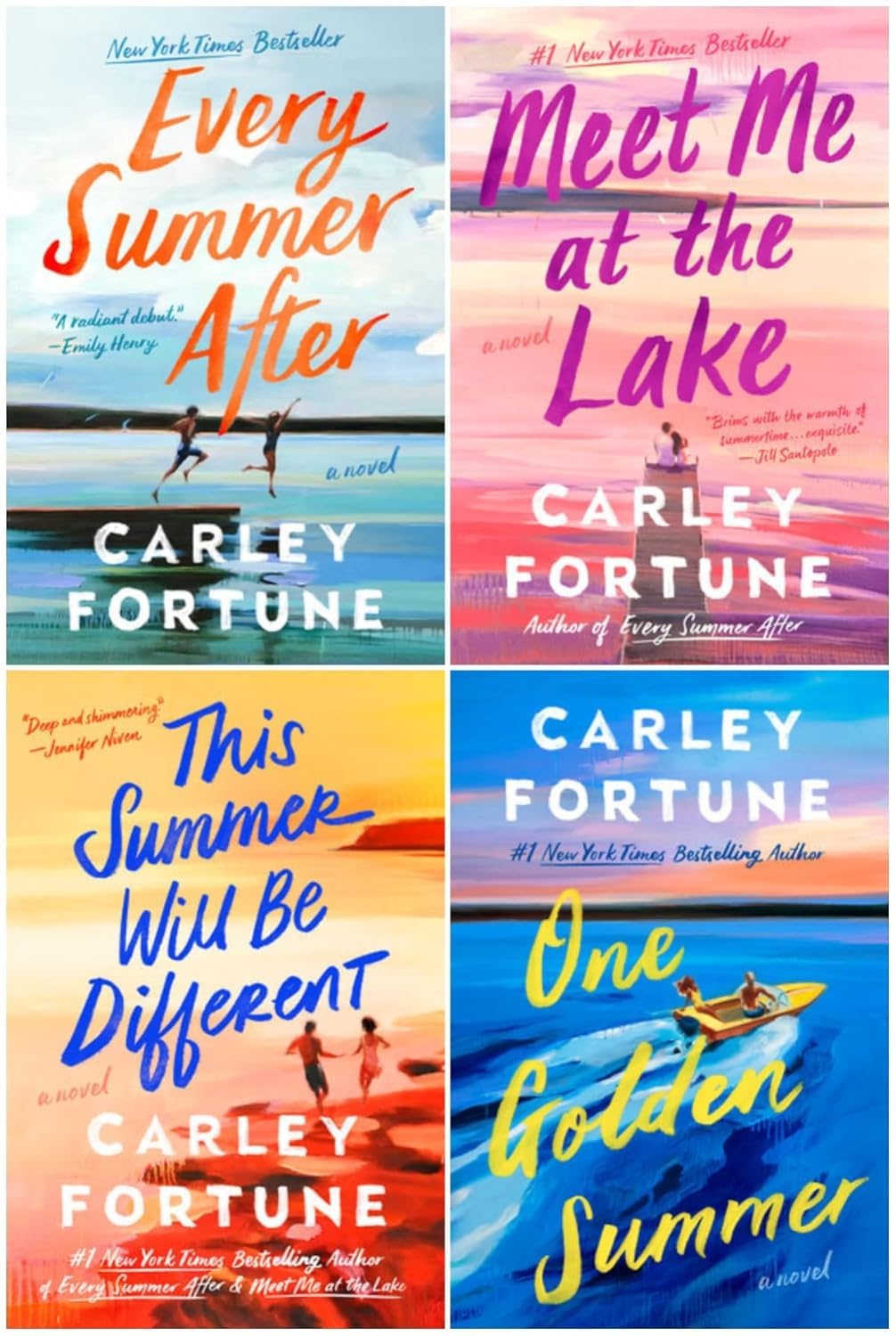 Carley Fortune Summer Series 4-Book Collection Set - A Heartfelt Romance for Every Season - Every Summer After, Meet Me at the Lake, This Summer Will Be Different, One Golden Summer