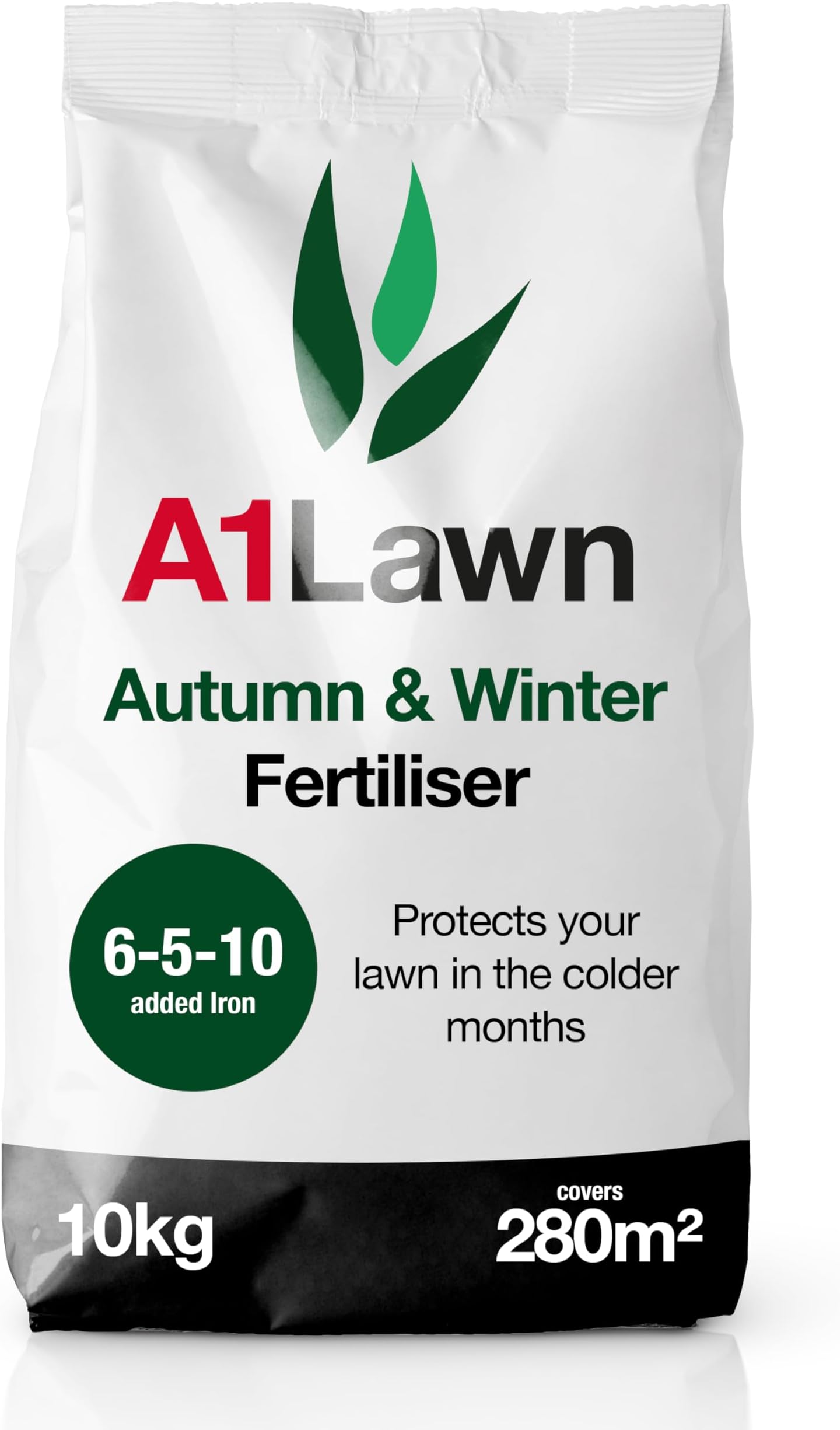 A1 Lawn, Ultimate Autumn Winter Lawn Fertiliser - Hardens Turf & Boosts Root Strength, High Potassium 6-5-10 NPK, DEFRA Certified, 10kg