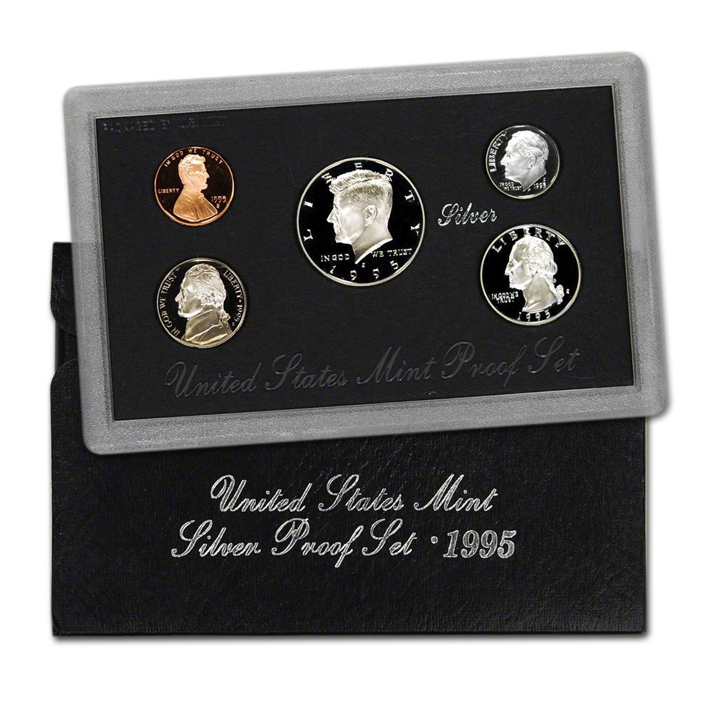 1995 S U.S. Mint Silver Proof Set - 5 Coins - OGP Superb Gem