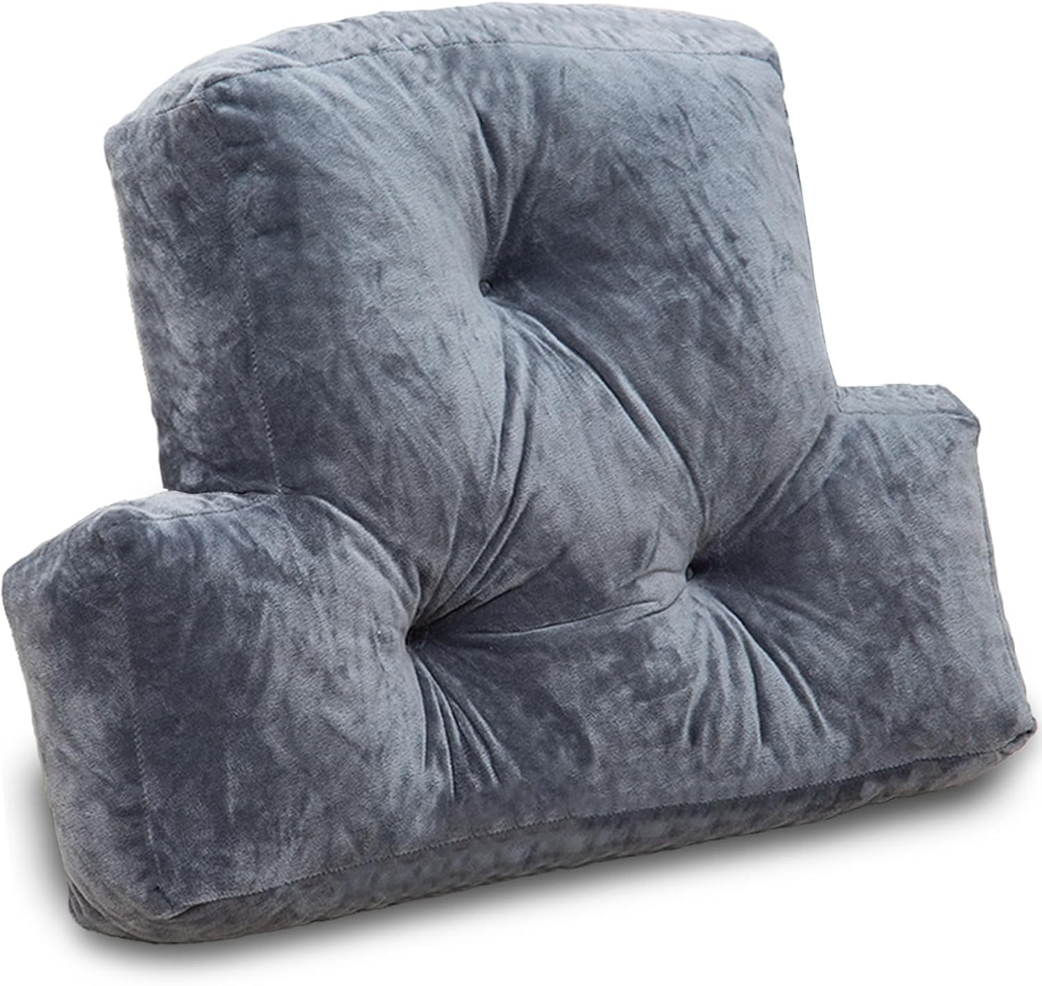 AS AWESLING Ergonomic Back Support Pillow for Chair & Sofa - Orthopaedic Lumbar Cushion with Shredded Foam, Comfortable & Breathable, Relieves Lower Back Pain - Ideal for Office, Recliner, Bed (GREY)