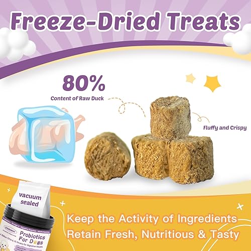 Miniatura 6 de Probióticos para perros 6 mil millones de UFC y 10 cepas con prebióticos, omega-3, enzimas digestivas y multivitaminas, probióticos para perros para